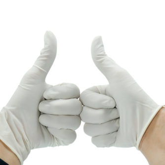 disposable latex examination glove white