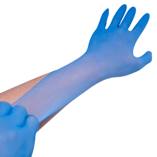 blue nitrile disposable glove